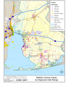 Baldwin County Cancer Cases by Diagnosis Date